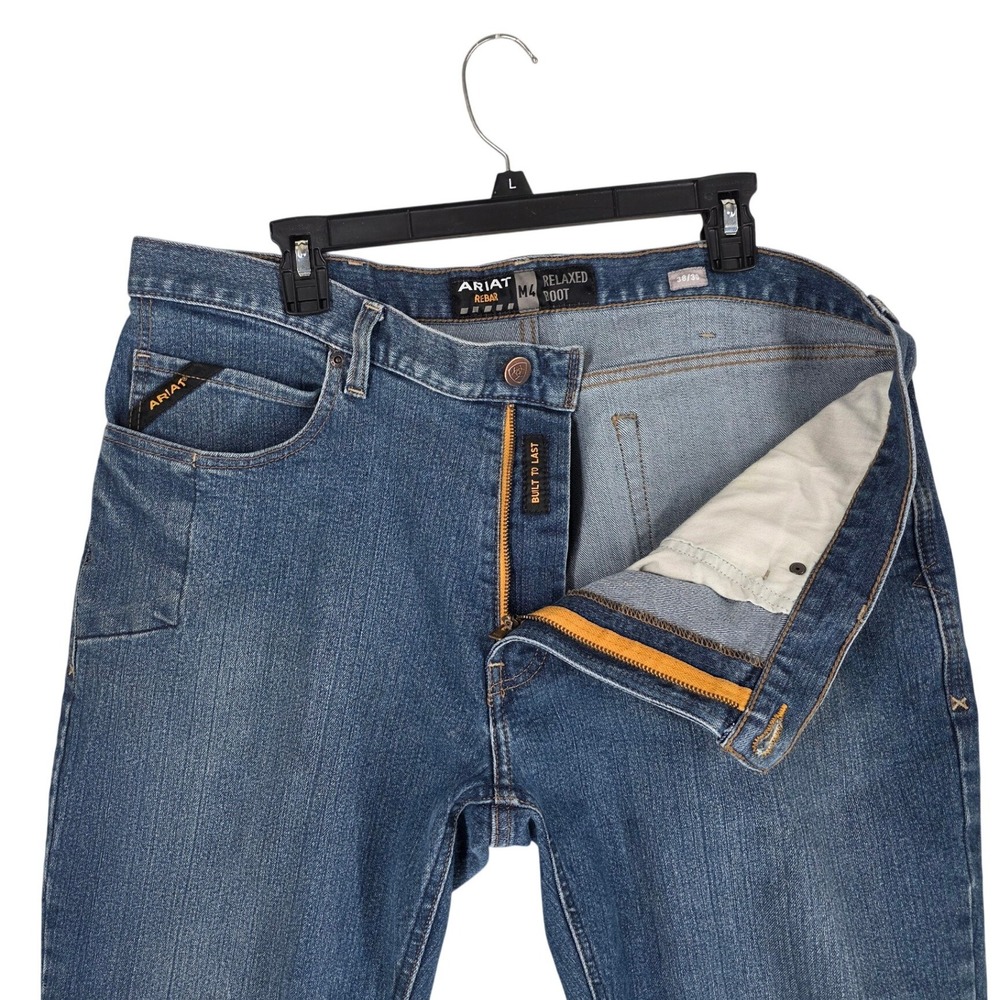 Ariat Blue Jean M4 Rebar Relaxed Bootcut Men 38x30(29) Stretch Denim 10016221 - Picture 9 of 16